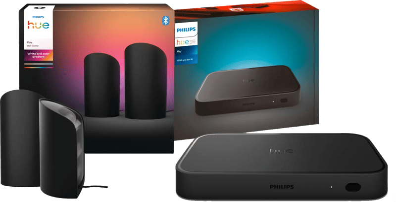 Philips Hue Play Wall Washer Zwart -Duo Pack + HDMI Sync Box 8K