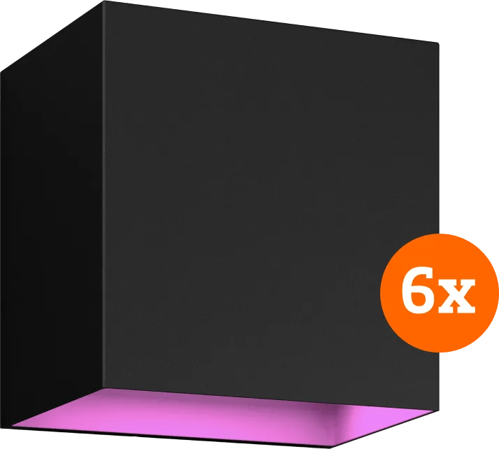 Philips Hue Resonate Downward White and Color - zwart 6-pack