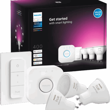 Philips Hue White and Color GU10 Starter Pack - 3 lampen + Bridge + Dimmer