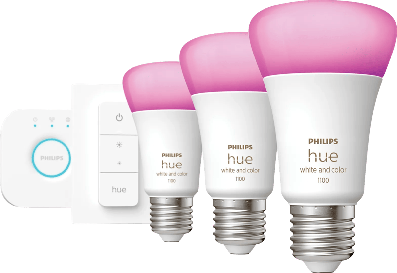 Philips Hue White and Color Starter Pack E27 met 3 lampen