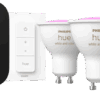 Philips Hue White and Color Starter Pack GU10 3-pack + Bridge Pro + dimmer