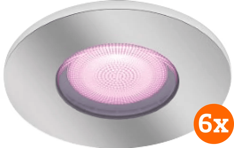 Philips Hue Xamento badkamer inbouwspot White and Color - Chroom - Rond 6-pack