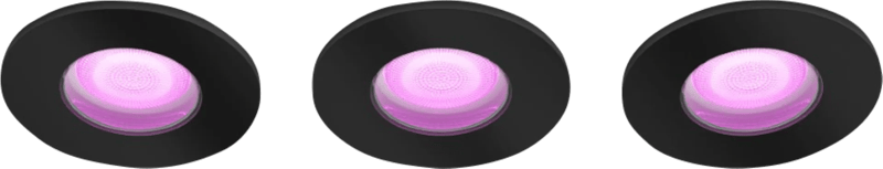 Philips Hue Xamento badkamer inbouwspot White and Color - Zwart - Rond 3-pack