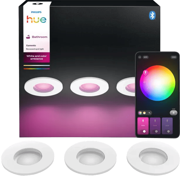Philips Hue Xamento badkamerinbouwspot White and Color Wit 3-pack