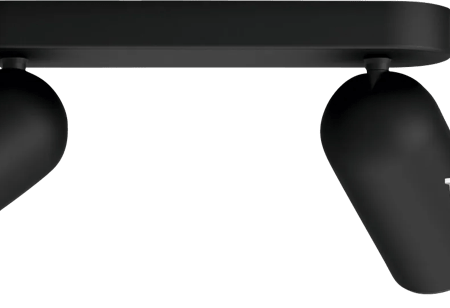 Philips Pongee opbouwspot - 2 spots - zwart + Philips Hue White Ambiance GU10 (2x)