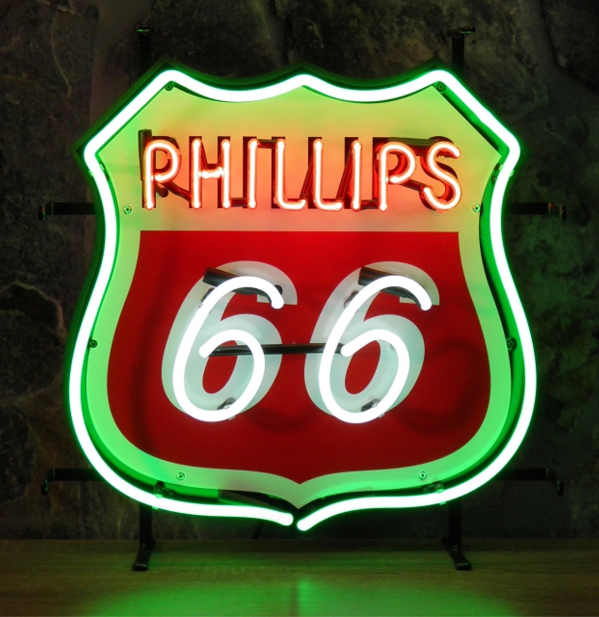 Phillips 66 Neon Verlichting 48 x 50 cm - Groen