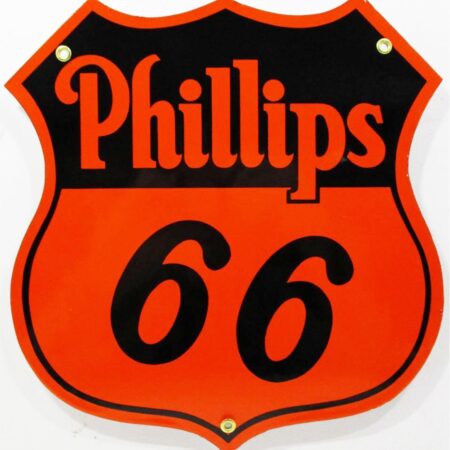 Phillips 66 Oranje Logo Emaille Bord 30 x 28 cm | Phillips 66