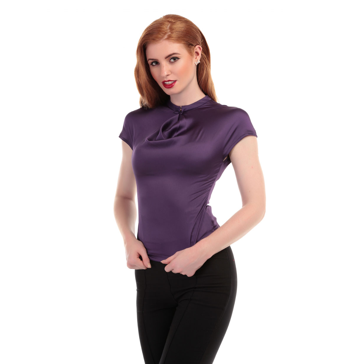Phoebe Satin Top Purple-36 (NL) /10 (UK) | 38% korting | Collectif