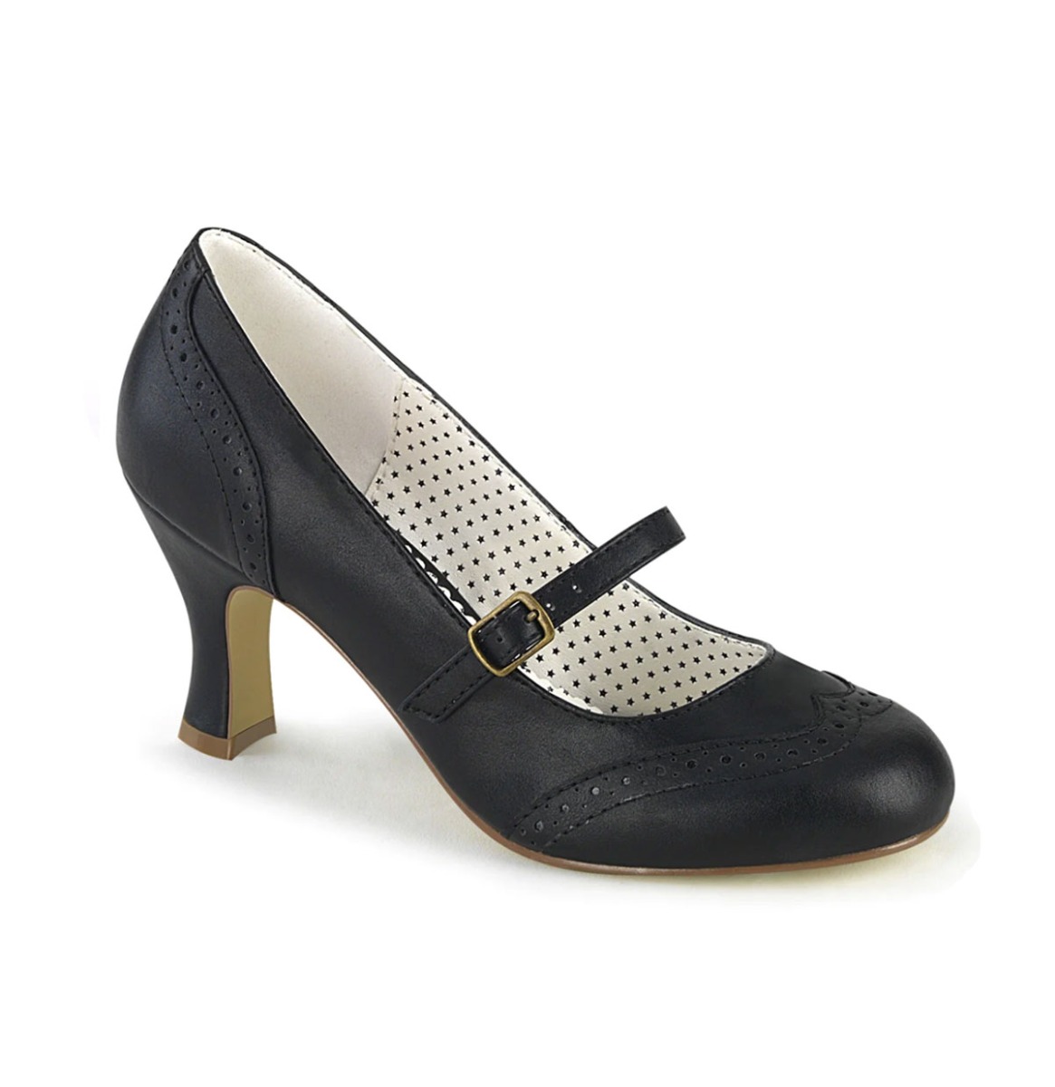 Pin Up Couture Pleaser Kitten Heel Flapper Pumps Red-39 (EU) / 9 (US) | Pinup Couture