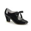 Pin Up Couture Pleaser Wiggle Shoes Ribbon Tie Lacquer Black-40 (EU) / 10 (US) | Pinup Couture
