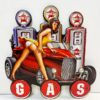 Pin Up Gasoline Car Metaal Bord 38 x 38 cm | Fiftiesstore