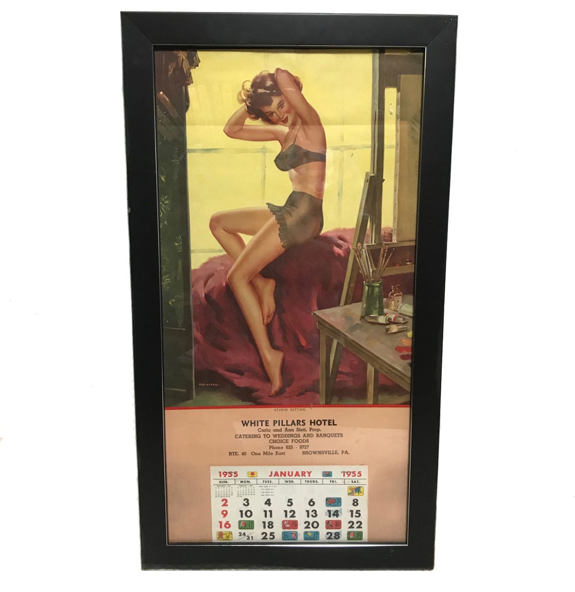 Pin Up Kalender Ingelijst 1955 - Origineel | The Dutch Pickers