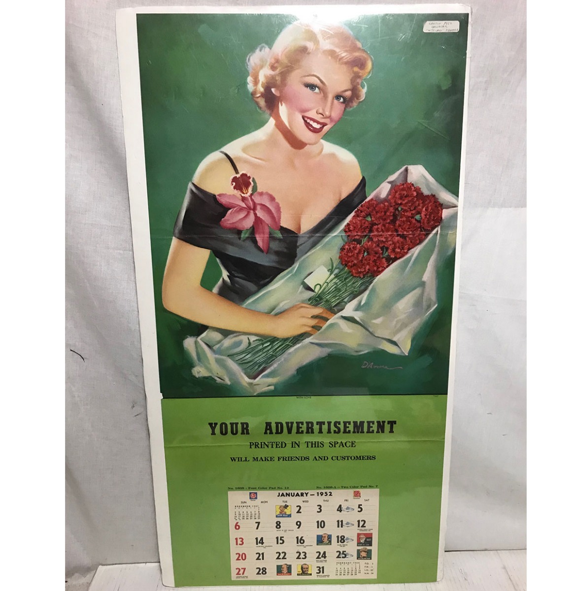 Pin Up Kalender Salesman Sample 1952 Origineel Vintage | Fiftiesstore