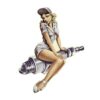 Pin-Up White Outfit Spark Plug Metalen Bord 43 x 56 cm | Fiftiesstore