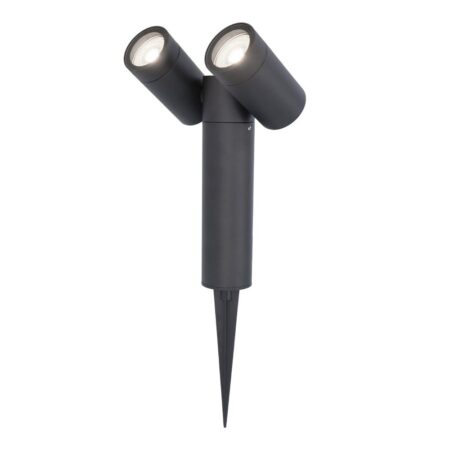 Pinero Dubbel LED prikspot - GU10 8 Watt 345 Lumen - Dimbaar - Kantelbaar - 6500K daglicht wit - IP64 Waterdicht - Zwart | HOFTRONIC