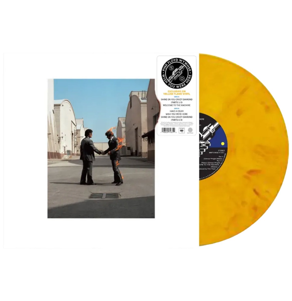 Pink Floyd - Wish You Were Here (50 Jarig Jubileum) (Gele Vlammen Vinyl) (LP) | Fiftiesstore