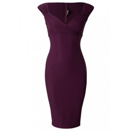 Pinup Couture Erin Dress Plum-XXXXL | 50% korting | Pinup Couture
