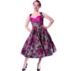 Pinup Couture Laura Grace Purple Floral Dress Grey -S | 55% korting | Pinup Couture