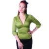 Pinup Couture Lauren Top Olive Green-XXXXL | 64% korting | Pinup Couture
