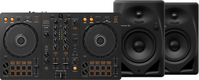 Pioneer DJ DDJ-FLX4 + Pioneer DJ DM-50D Zwart
