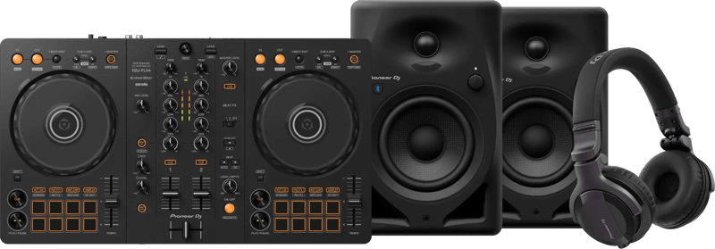 Pioneer DJ DDJ-FLX4 + Pioneer DJ HDJ-CUE1 + Pioneer DJ DM-40-BT