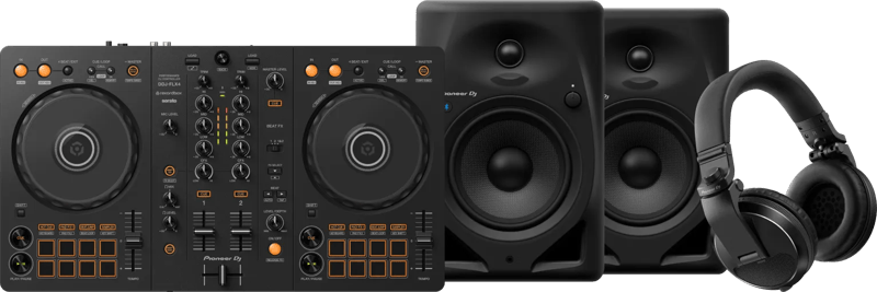 Pioneer DJ DDJ-FLX4 + Pioneer DJ HDJ-X5 Zwart + Pioneer DJ DM-50D-BT Zwart