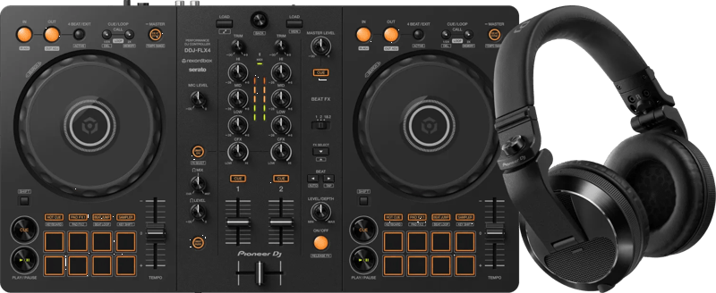 Pioneer DJ DDJ-FLX4 + Pioneer DJ HDJ-X7 Zwart