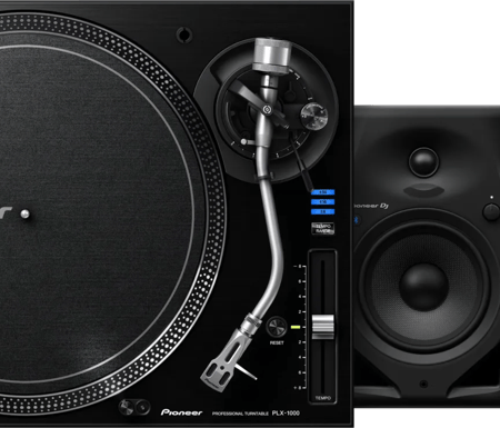 Pioneer PLX-1000 + Pioneer DJ DM-50D-BT Zwart