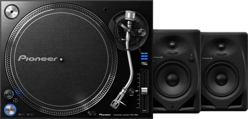 Pioneer PLX-1000 + Pioneer DJ DM-50D-BT Zwart