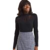 Piper High Neck Mesh Top Black-L | 30% korting | Voodoo Vixen
