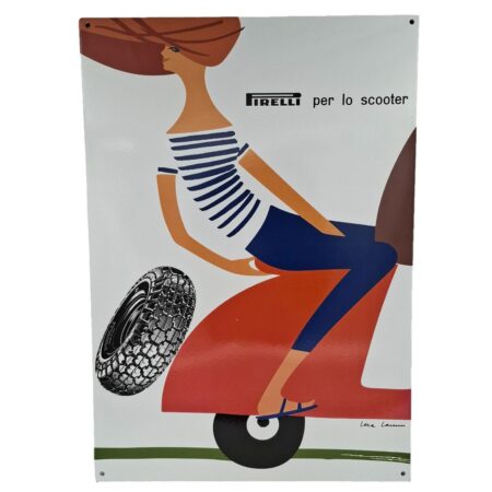 Pirelli Scooter Emaille Bord - 68 x 47cm | Pirelli