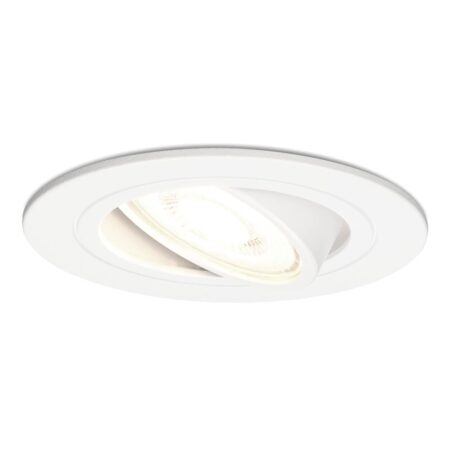 Pittsburg LED inbouwspot - GU10 4 Watt 345 Lumen - 4000K Neutraal wit - Dimbaar - Rond - Kantelbaar - IP20 Voor binnen - Wit | HOFTRONIC