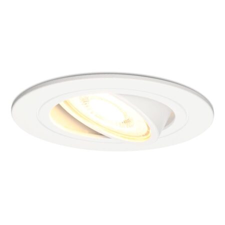 Pittsburg LED inbouwspot - GU10 4 Watt 345 lumen - 2700K Warm wit - Dimbaar - Rond - Kantelbaar - IP20 Voor binnen - Wit | HOFTRONIC