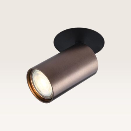 Plafondspot Carden bronzo scuro - Diameter 56mm - Cilinder - GU10-fitting - IP20 voor binnen - Brons - Met doorlusbedrading | LUSENZ
