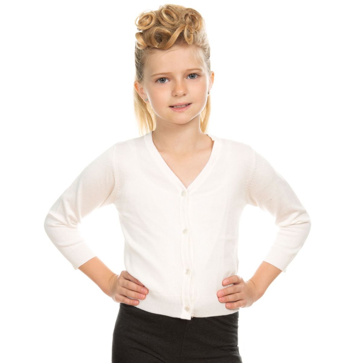 Plain Kids Cardigan Ivory-5 - 6 Jaar | Hearts and Roses