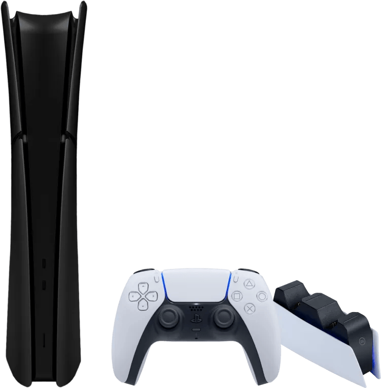 PlayStation 5 Slim Digital Edition + Covers Zwart + Oplaadstation