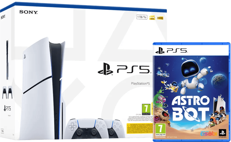 PlayStation 5 Slim Disc Edition + Astro Bot + Extra Controller Wit