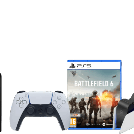 PlayStation 5 Slim Disc Edition + Battlefield 6 + Covers Zwart + Oplaadstation