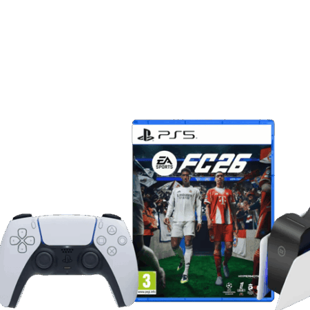 PlayStation 5 Slim Disc Edition + FC 26 + Covers Zwart + Oplaadstation