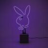 Playboy - Glas Neon " Playboy Bunny" Sign (Op Betonnen Basis) - Paars | Playboy