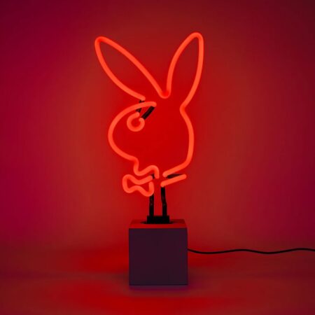 Playboy - Glas Neon " Playboy Bunny" Sign (Op Betonnen Basis) - Rood | Playboy