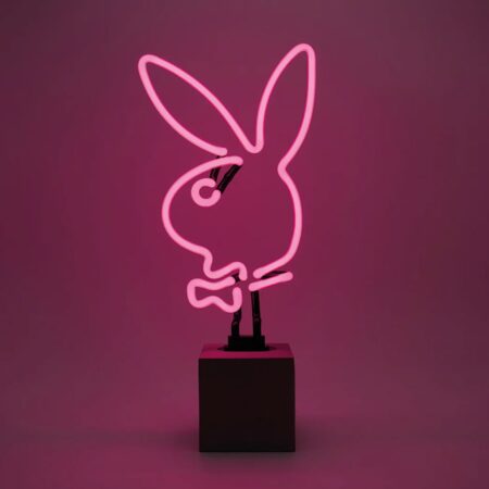 Playboy - Glass Neon " Playboy Bunny" Sign (Op Betonnen Basis) - Roze | Playboy