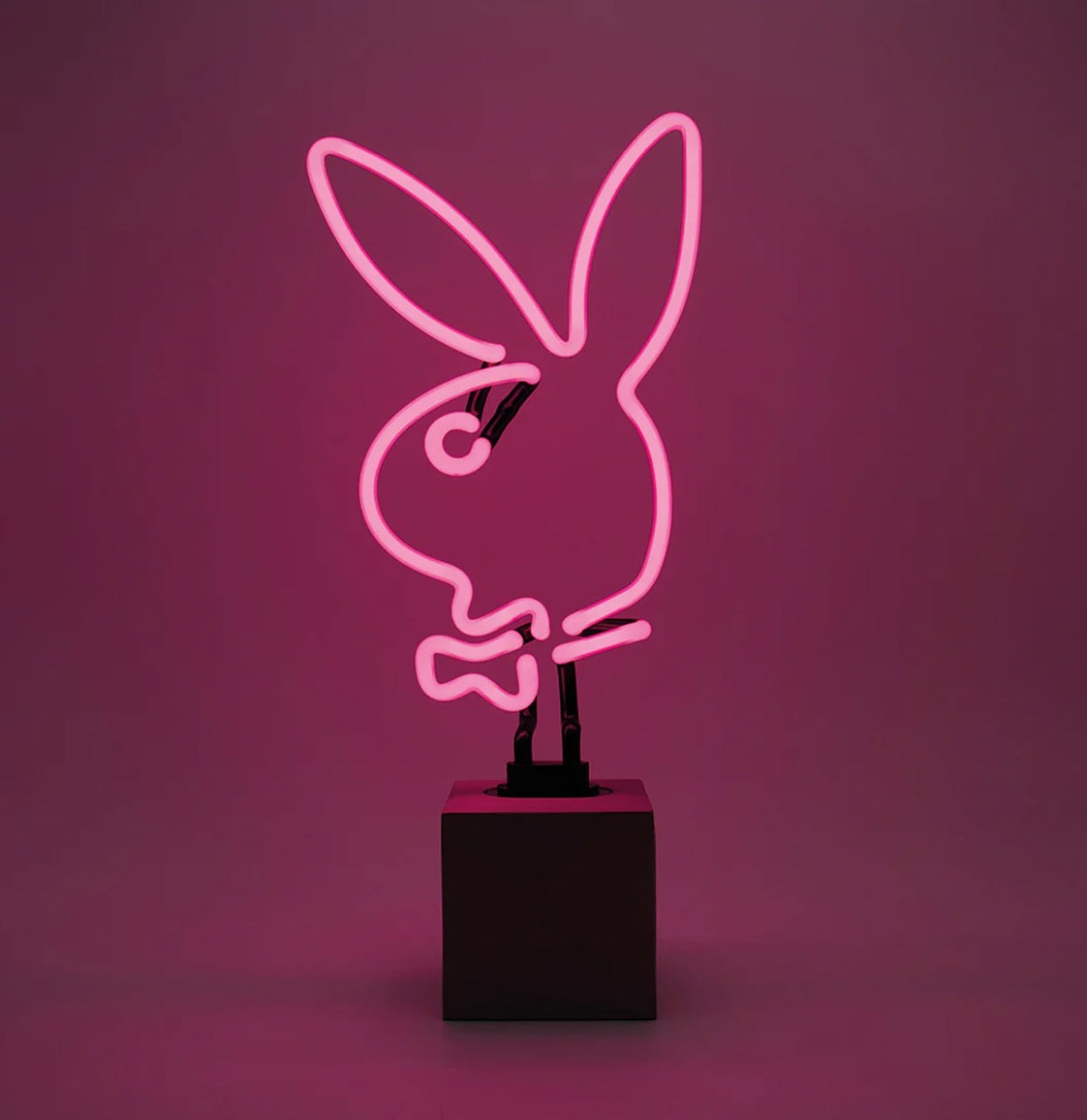 Playboy - Glass Neon " Playboy Bunny" Sign (Op Betonnen Basis) - Roze | Playboy