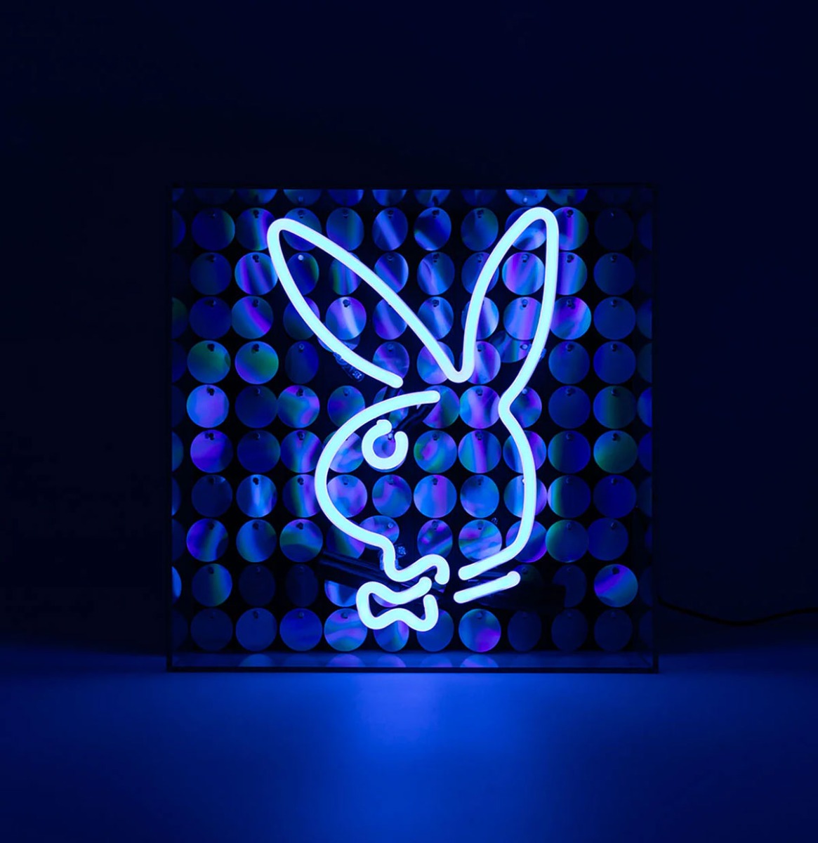 Playboy - Glazen Neon Box - Disco Bunny Blauw | Playboy