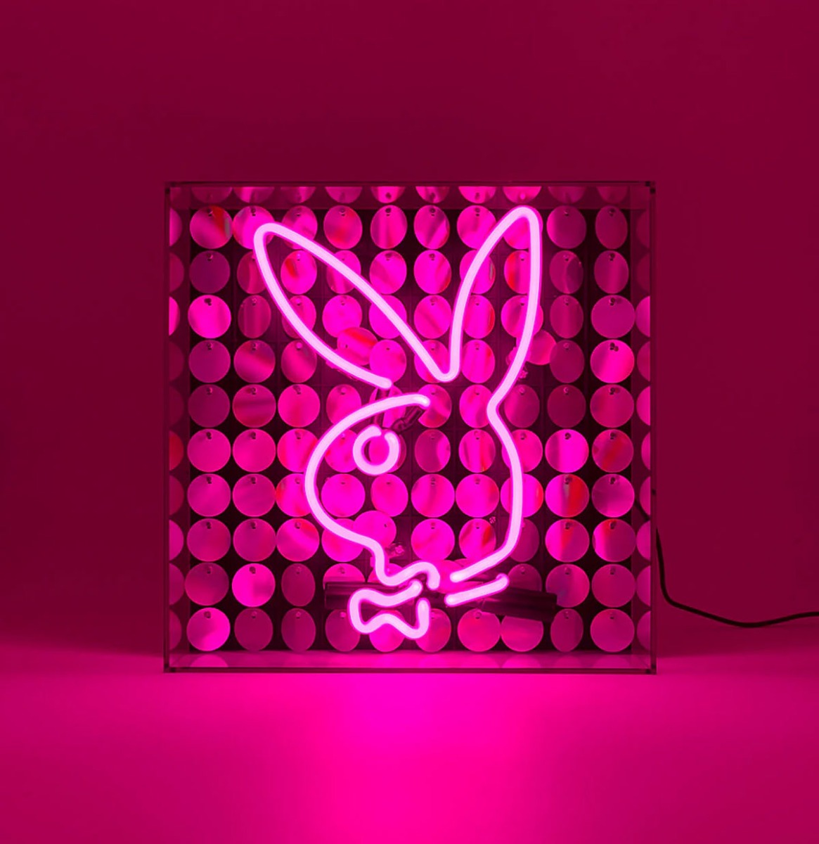 Playboy -Glazen Neon Box - Disco Bunny Pink | Playboy