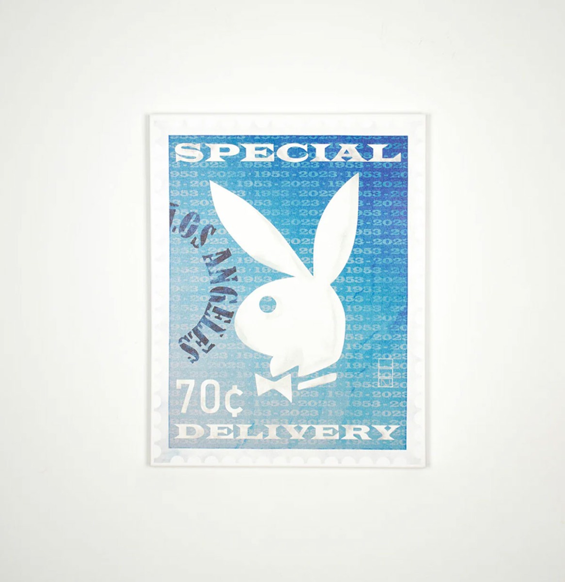 Playboy Wall Art - Limited Edition Postzegel Blauw | Playboy