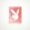 Playboy Wall Art - Limited Edition Postzegel Rood | Playboy