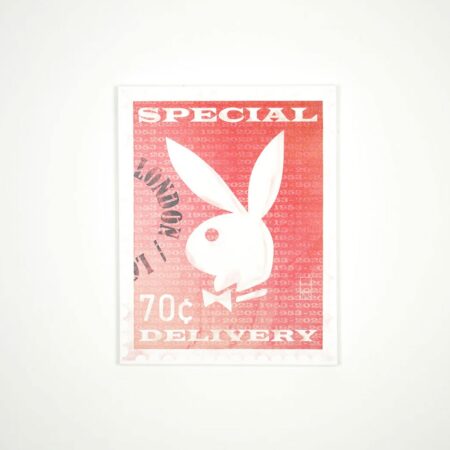 Playboy Wall Art - Limited Edition Postzegel Rood | Playboy