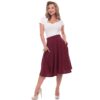 Pocket High Waist Thrills Skirt Burgundy -XXXL | 25% korting | Rock Steady