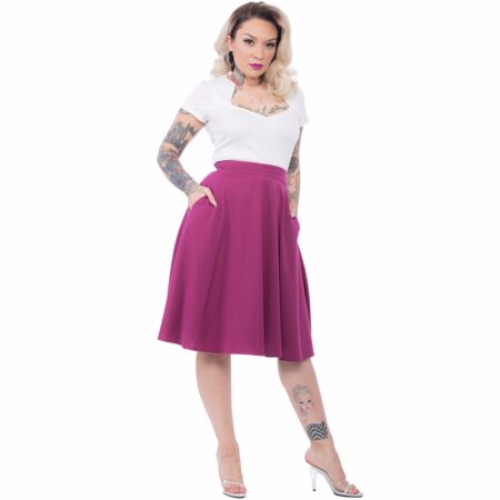 Pocket High Waist Thrills Skirt Magenta-L | 15% korting | Rock Steady